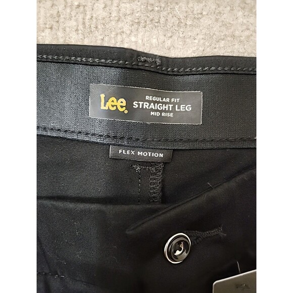 Lee Flex Motion Dress Pants Womens 14 Short Black Straight Leg Stretch NEW - Picture 8 of 10